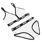 Sport-BH-Unterwäsche, atmungsaktiv, verstellbar, hautfreundlich, elegant, Lauf-BH-Höschen, waschbar, elastisch, für Frauen für Yoga-Übungen