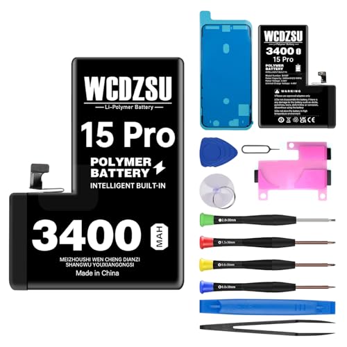 WCDZSU Battery Replacement for iPhone 15 Pro 3400mAh No