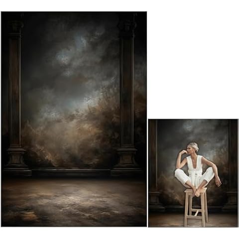 6x9ft Dark Vintage Photography Backdrops Portrait Photo Backdrop Wedding Bridal Show Birthday Background for Studio Props Cover
