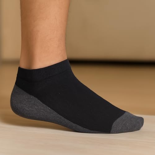 Image of 6 Pairs Cotton Ankle Length Socks for Men & Women | Combed Cotton Stylish Striped Net Designed with Extra Soft Ankle Length | Suitable for all Season | Multicolor | Free Size | Pack of 6 Pairs