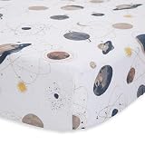 Little Unicorn Planetary Fitted Crib Sheet | 100% Cotton Muslin | Super Soft | Sized for Standard Ba