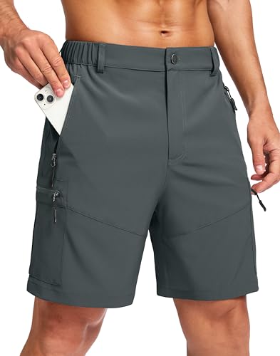 Pudolla Men's Hiking Cargo Shorts Lightweight 7' Travel...