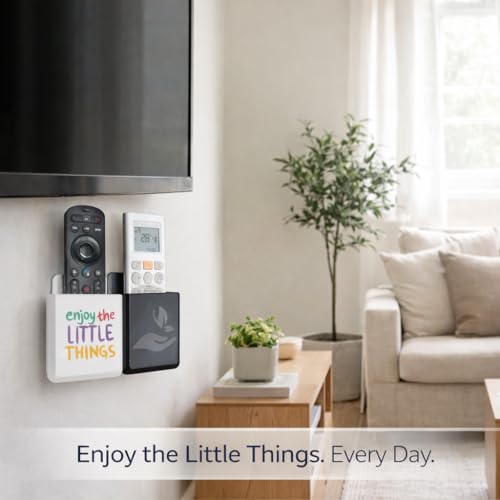 Image of Rainbow Dots Dual Color Remote Holder for Wall - | Universal AC, TV, DTH,Fire TV Stick Remote Organizer | No Drill 3M Mount | ABS Plastic | Made in India (Enjoy Little Things)