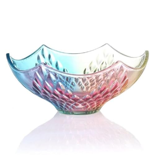 MPMPM Tazón de Vidrio Grande for Frutas de Cristal Tazón for Dulces Tazón for Servir Tazón Decorativo Bandeja Multiusos for el Hogar/Oficina Tazón de Vidrio Ecológico de Cristal, 24 Cm(A)