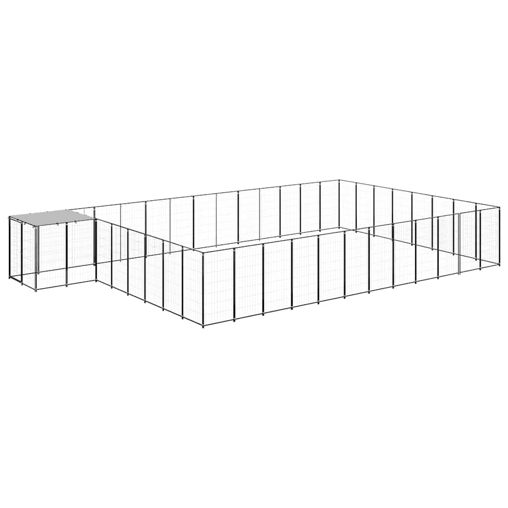 Recinto Per Cani In Acciaio 770x440x110 Cm Nero