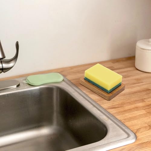 HTB Seifenhalter mit Schlitzen, Teakholz aus Holz, Küche, Schwammhalter, selbstentleerende Seifenschale für Dusche, Waschbecken, Badezimmer, Badewanne, Wohnmobil 6
