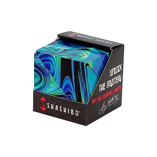 Shashibo Formwechsel-Box – Preisgekrönter, patentierter Zappelwürfel mit 36 Seltenerdmagneten – lässt Sich in über 70 Formen verwandeln (Mystic Ocean)