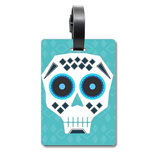 Étiquette valise motif tête de mort mexicaine pour bagage voyage