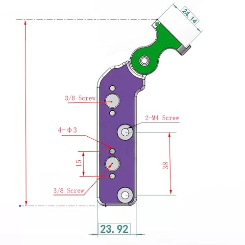 Image of Monitor Bracket for Tilta Nucleus-M Motor 1 /4 Screw Fixed Motor Mount Bracket, Red