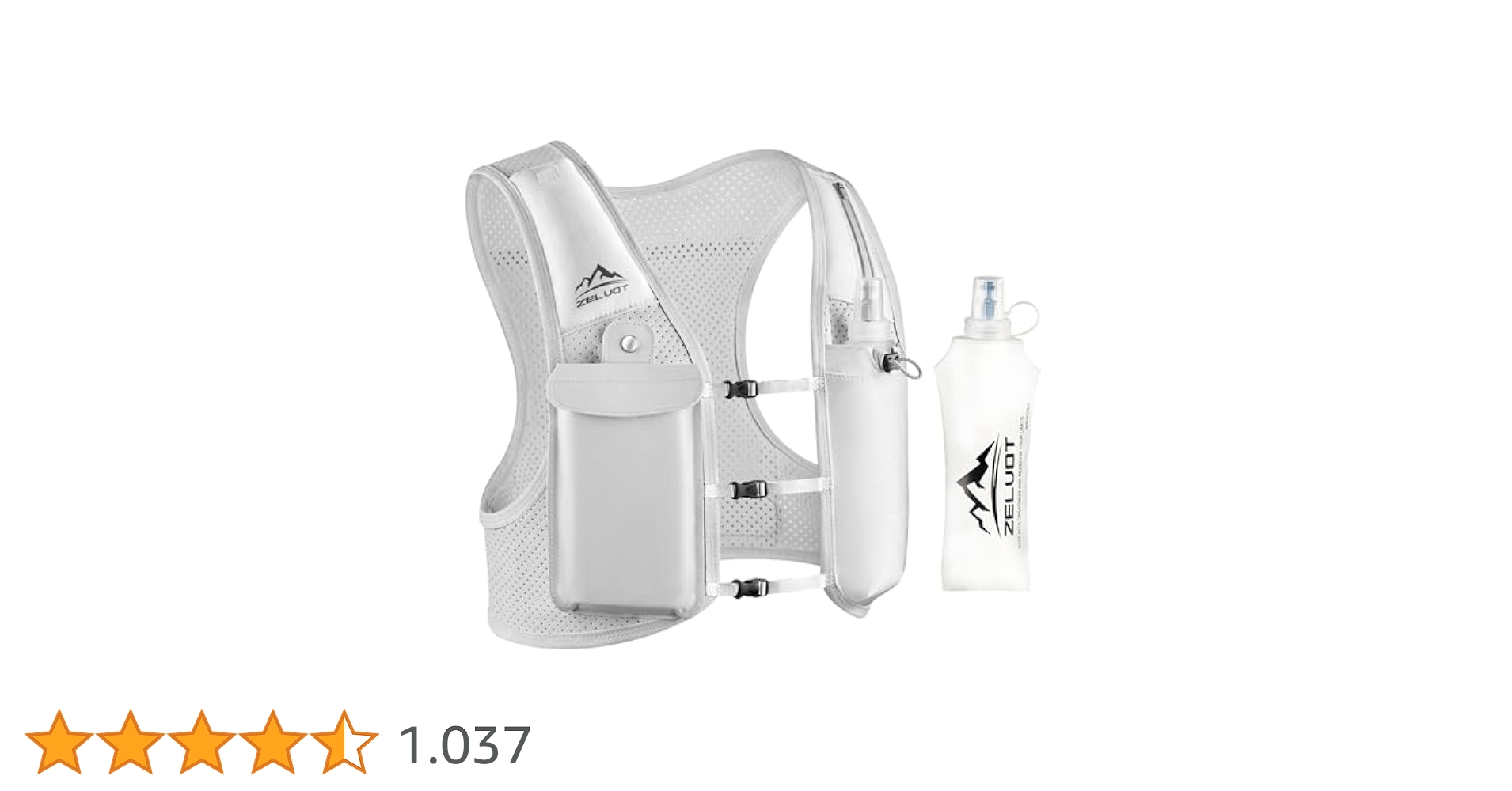 Zaino Trail Running Zelvot Con Borraccia - Gilet Regolabile, Supporto Telefono, Leggero E Traspirante