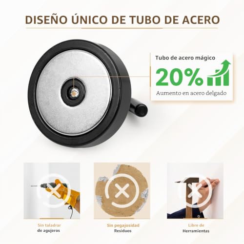 Miniatura 3 de Neosmuk Gancho Y Magnético Negro, 47 Kg, Imán Neodimio Extra Fuerte Para Organizador De Taquillas, Tienda De Campaña