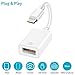 USB Camera Adapter, USB 2.0 Female OTG Adapter Compatible with Phone/Pad, Support Connect Camera, Card Reader, USB Flash Drive, Keyboard ,Support iOS 9.2 or Later, No APP Needed， Plug & Play -White