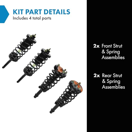 Image of TRQ Front and Rear Strut & Coil Spring Assembly Set Driver & Passenger Sides Compatible with 01-03 Acura CL