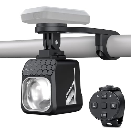 DJWFARR Faro delantero de bicicleta de 2000 lúmenes, compatible con Garmin/Bryton, luz delantera antirreflejos para bicicleta, recargable por USB-C, impermeable para montar en bicicleta nocturna y