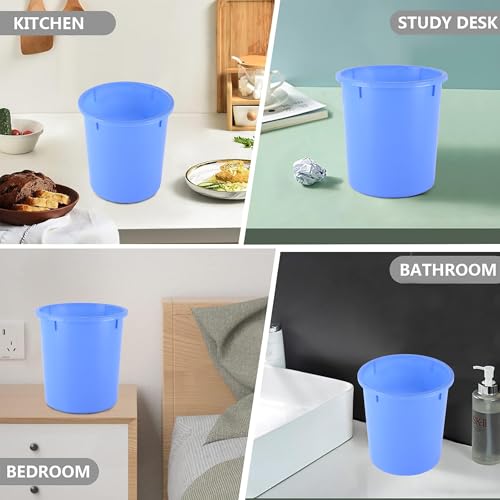Image of Heart Home Pack of 2 Open-Top 5 Liters Dustbin for Bedroom, Bathroom & Kitchen | Durable & Portable Garbage Bin for Daily Household Use | Dustbin for Office /Small Spaces | Blue