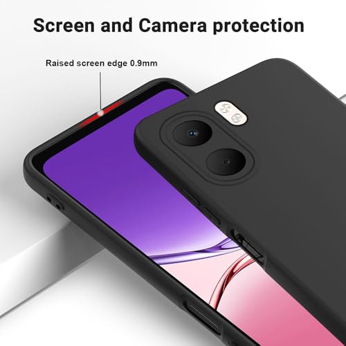 Image of Back Cover for Oppo A5x 4G / A5x 5G | Full Camera Protection | Premium Liquid Silicon Case | Flexible Bumper Case for Oppo A5x 4G / A5x 5G (Black)