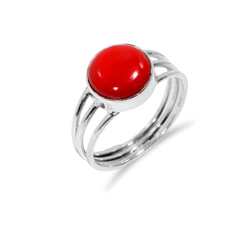 Bague fiançailles corail rouge : un amour éternel en argent vintage