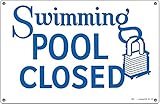 Poolmaster 40333 Swimming Pool Closed Sign for Residential or Commercial Pools