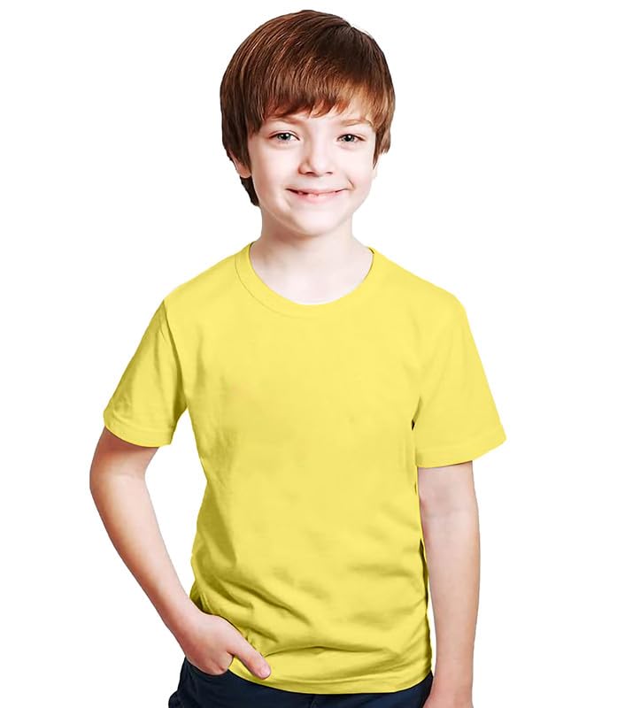 Image of XENOVAURBAN Kids Unisex Solid Round Neck Cotton T-Shirt - P