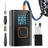 Tragbarer Luftkompressor | 10,3 bar kabellos automatisch | Luftkompressorpumpe Auto mit Manometer – für Reisen, Road Trip, Shutting, Outdoor, Fahrrad, Luftballons, aufblasbares Spielzeug
