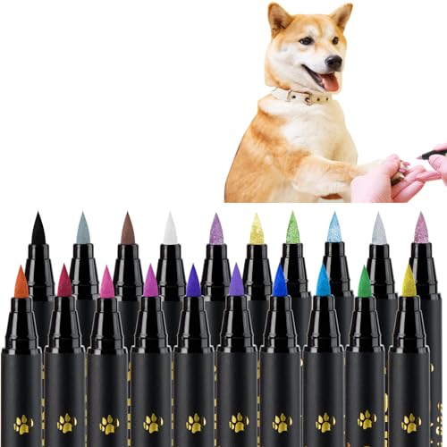 Image of OLINGYOU Dog Nail Polish， Dog Nail Polish Pens Quick Dry-20 Colors, Pet Nail Polish Set for Dogs， DIY Dogs Puppy Nails, Dog Safe Nail Polish Non Toxic, Odorless, Easy to Apply