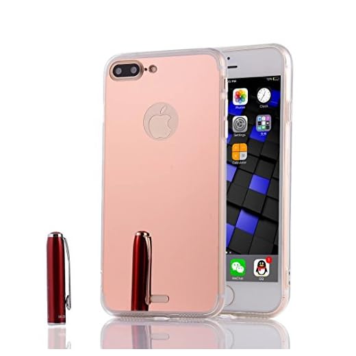 Funda® Mirror TPU-fodral för Apple iPhone 7 Plus Apple iPhone 7 Plus Rosa guld