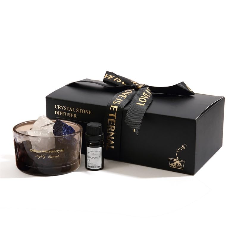 Organized HomeAroma Crystal Stone Diffuser & Essential Oil Set Gift Kit – 10ml Essential Oil (Wild Bluebell)