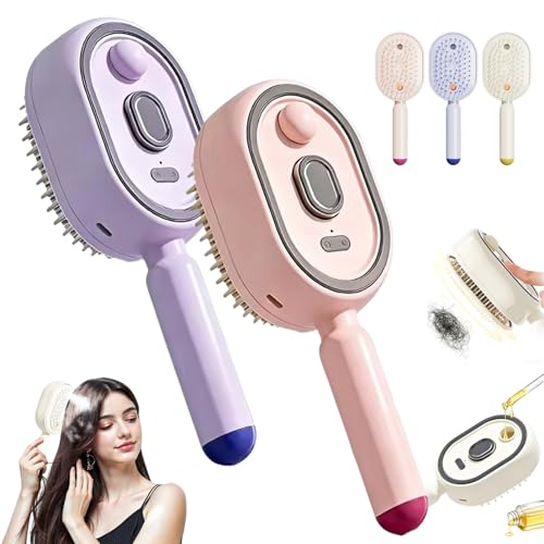 Brosse à cheveux électrique pour cuir chevelu sensible avec picots autonettoyants