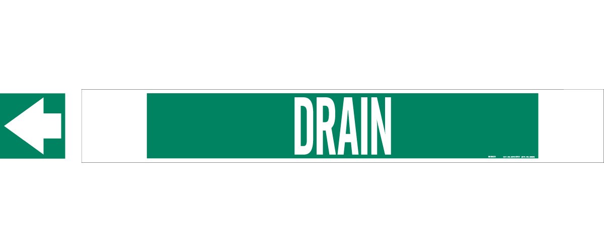 Brady 5678-Hphv Marqueur haute visibilité pour tuyaux, Legend "Drain"