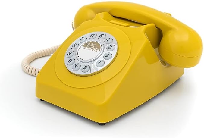 GPO Retro GPO746DPBMS 746 Desktop Push Button Telephone - Mustard