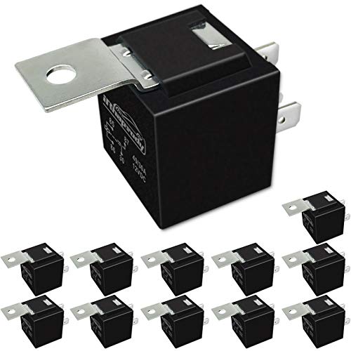 IRHAPSODY 12 Pack 4 Pin 40/30 AMP Relay Switch, 12 V DC SPST Bosch Style Automotive Relay
