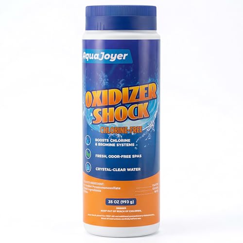 AquaJoyer Non-Chlorine Spa Shock for Hot Tub Chlorine-Free Treatment Helps Support Bromine Saltwater Safe Quick Dissolving Oxidizer Oxidizing 35oz (1 Pack)