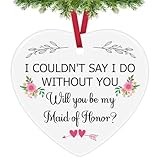 Maid of Honor Gifts Christmas Ornaments Bridesmaid Proposal Gift Bridal Party Bachelorette Party Maid of Honor Gift from Bride Bridesmaid Gift Matron of Honor Wedding Gift Bride Tribe Ceramic Ornament