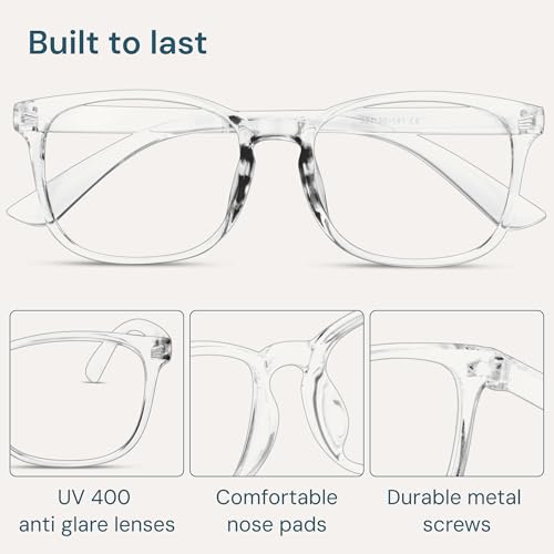 Blue Light Blocking Glasses - Fashion Square Eyeglasses, Anti UV Ray Computer Gaming Glasses Blue Blockers for Women/Men - Image 7