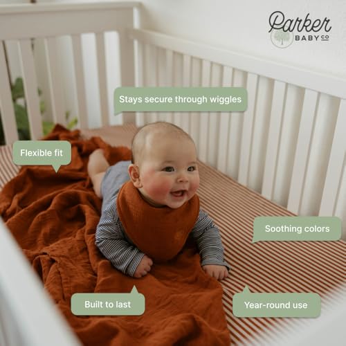 Image of Parker Baby Soft & Durable Fitted Baby Crib Sheets | Snug Fit for Standard Crib Mattresses | Machine Washable, Fade-Resistant & Modern Nursery Designs