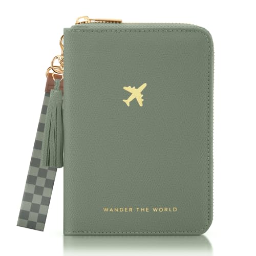 Beautiful Passport Holder for Travel with Wristlet Strap - All-in-One Wallet for Women with Card...