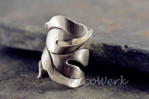 NicoWerk PREMIUM damesring van 925 sterling zilver - brede ring in vintage stijl - damesring - Ontworpen in Duitsland - Keltisch design ring verstelbaar - geschenkverpakking - 190, 925 sterling zilver, zonder steen - Image 3