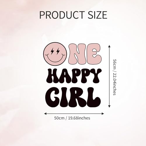 Adorno Vinilo One Happy Girl Para Primer Cumpleaños miniatura 2