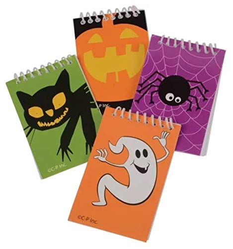Image of 24 Halloween Notepads~Pumpkin~Spider~Ghost~Cat /Party Supplies /Favors