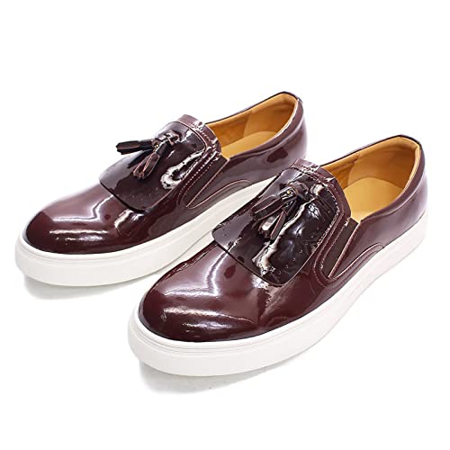 Zapatos de hombre casuales de cuero con suelas blandas y diseño con borlas