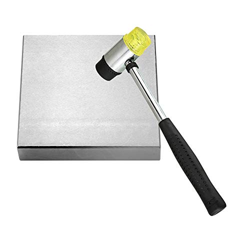Oudtinz Steel Bench Block 4"x4" Flat Anvil Jewelers Tool Metal Bench Block for Jewelry & Stamping (4''x4''x3/4'') - Image 3