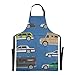 Grembiule da ciabattino da cuoco della polizia della polizia del vento retrò Grembiule da ciabattino regolabile 88x68cm Grembiule da barbecue per uomo Grembiule regolabile con goccia d'acqua per uomo