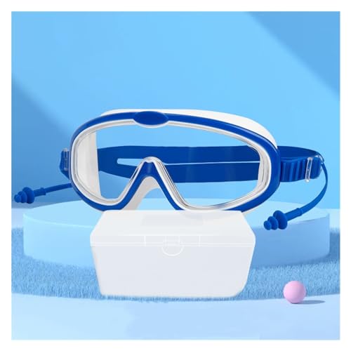 LIZHAYG Gafas Natacion Mujer Gafas de natación Profesionales for niños, Gafas de Buceo HD, Gafas for niños, Gafas de natación, Marco Grande, Impermeables, antiniebla, protección UV(Blue with Case)