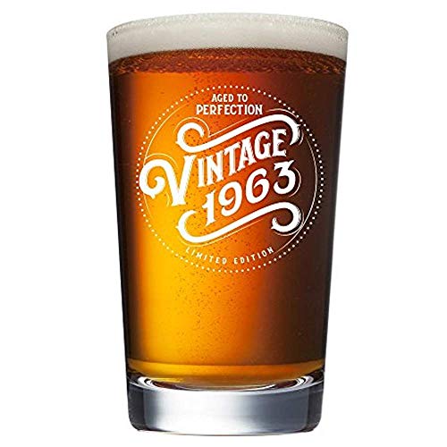 1963 57th Birthday Gifts for Men and Women Beer Glass - 16 oz