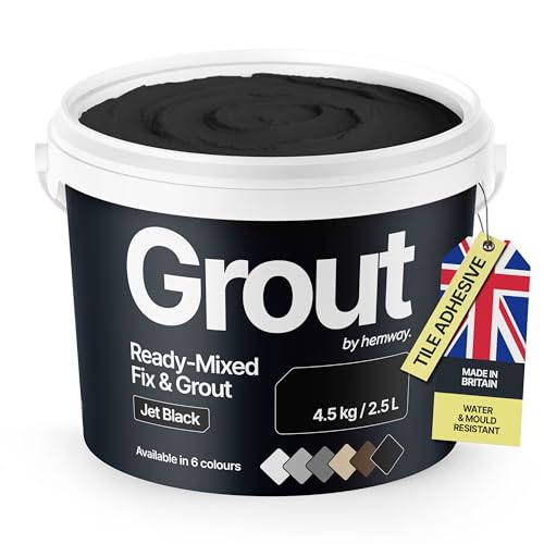 Hemway Jet Black Ready Mixed Grout & Fix Wall & Tile Adhesive 4.5kg