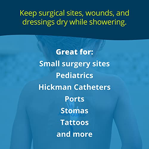 TIDI AquaGuard Sheet – 5” x 5” – Shower Protection Sheet – Self-Adhesive Moisture Barrier – Made Without Latex – Wound Cover for Showering – 7 Sheets Per Package – Home Medical Supplies (50005-PKG)
