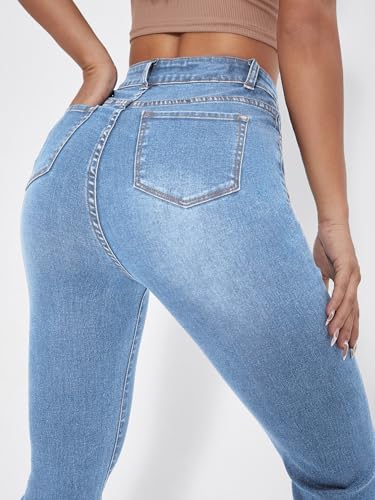 Image of Aahwan Women's & Girls' Solid Black Low Waist Ripped Distressed Mom Fit Stretch Denim Jeans(KV-255)