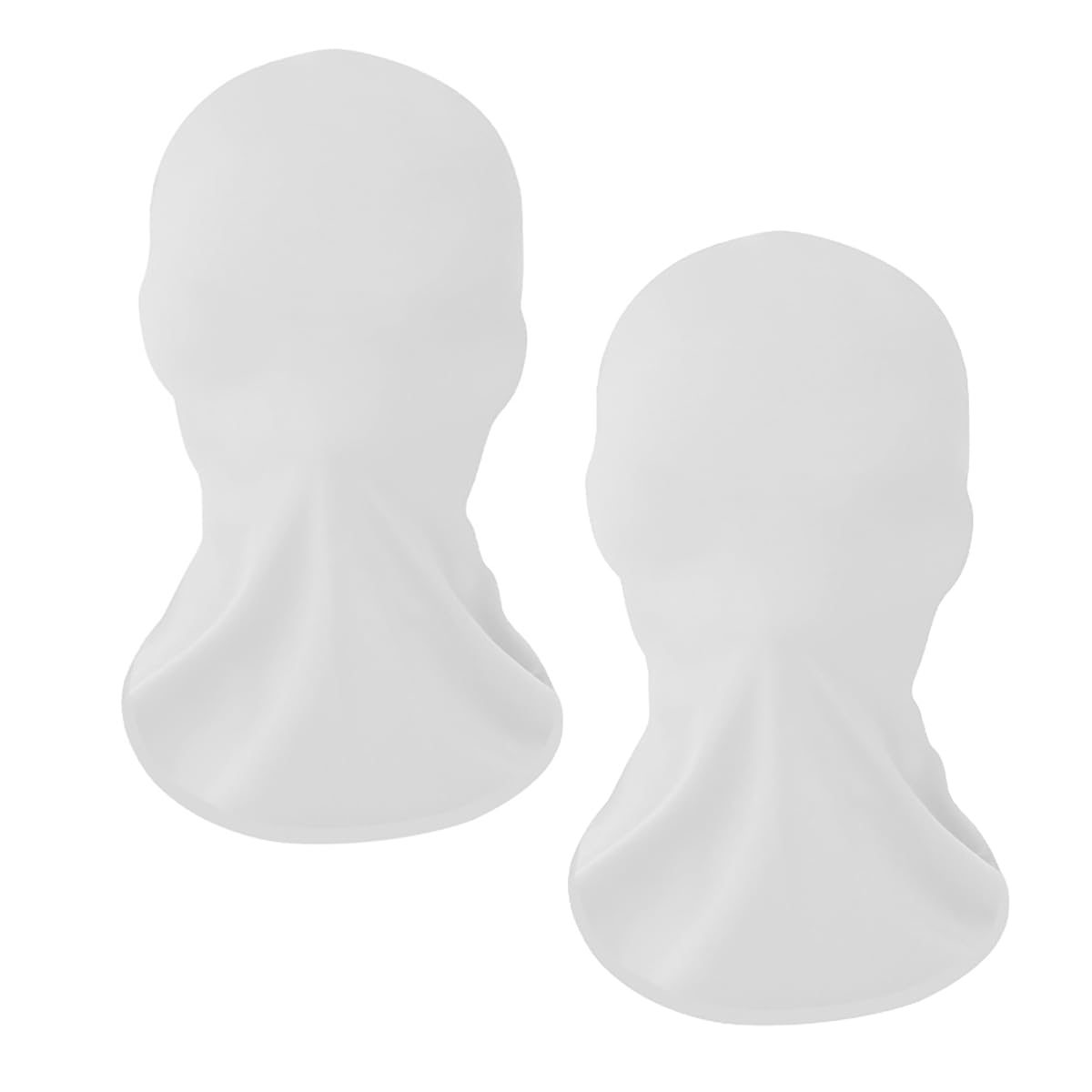 CJKDXDH Full Cover Spandex Mask Hood Costume Faceless Mask Halloween White Face Mask Morph Mask Cosplay Mask for Women Men 2 PCS