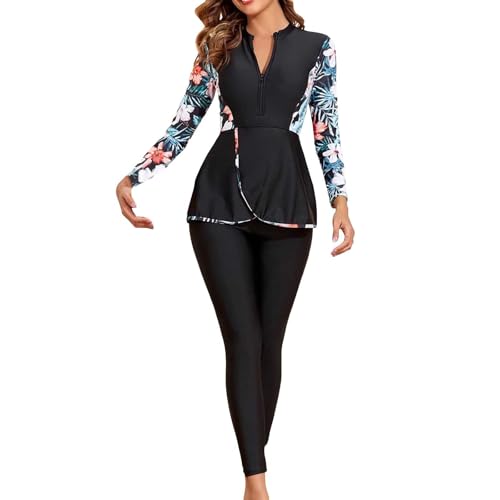 Générique Femmes Maillot de Bain Musulman: Doux Complet 2 Pièces Burkinabi Manches Longues Haut Pantalon Natation Anti - éruption - Maillot de Bain...