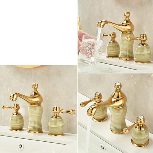 Robinet de lavabo vintage or rose anti-fuite mélangeur double commande